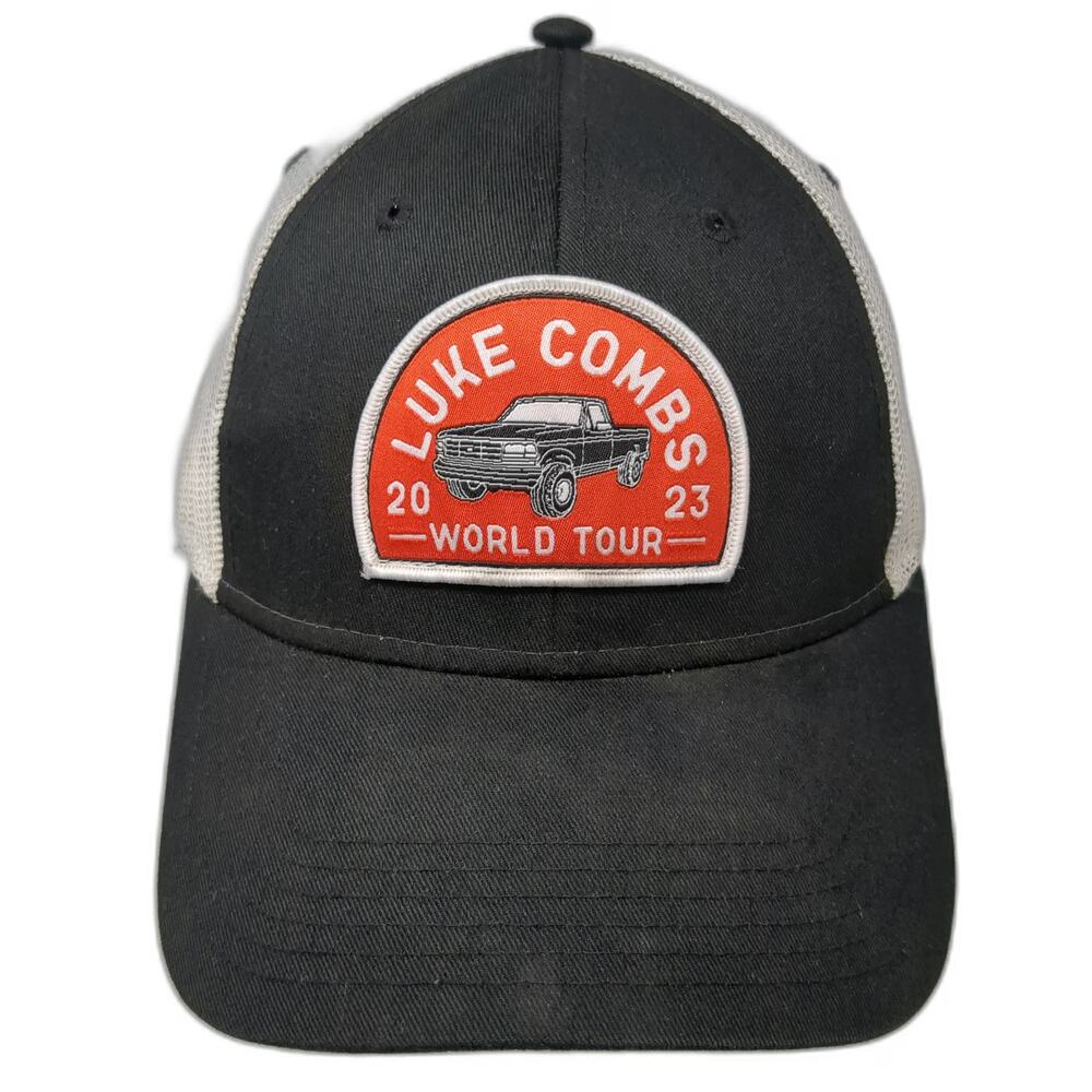 Otto Luke Combs 2023 World Tour Trucker Hat Black One Size Snapback Truck Patch